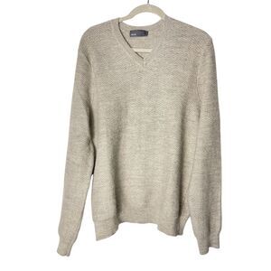 Vince Alpaca‎ Wool V-Neck Herringbone Mens Sweater L